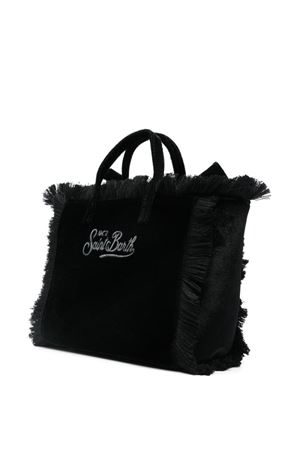 Mini Vanity black velvet handbag with bow SAINT BARTH KIDS | VAMI00701394G